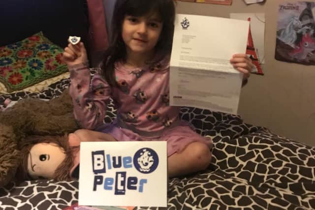 Alexandra Hammerton is one of the youngest children to be awarded the coveted badge by the BBC programme Blue Peter