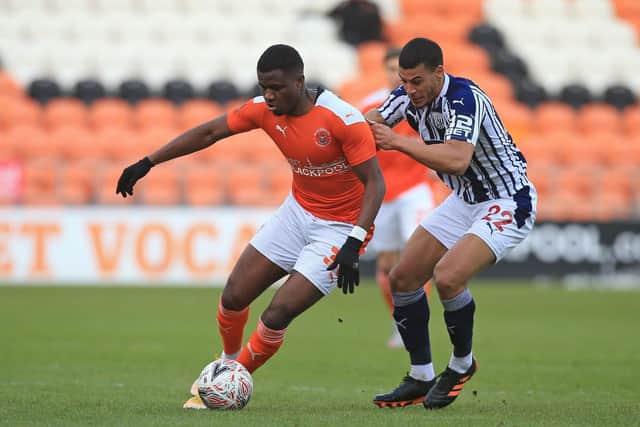 Bez Lubala in action for Blackpool