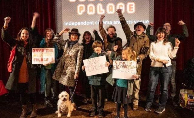 Supporters of The Electric Palace cinema in Hastings celebrate their fund-raising success.