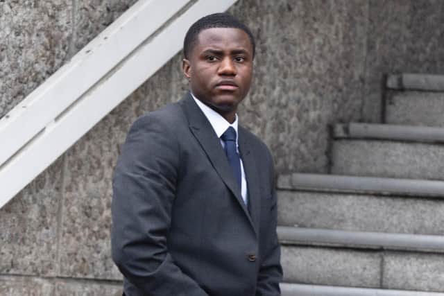 Beryly Lubala outside of Brighton Crown Court
