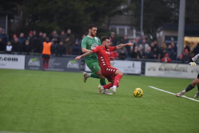 Reece Meekums nets for Worthing v Leatherhead / Picture: Marcus Hoare