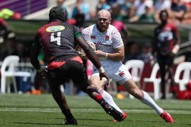Tom Bowen in England rugby sevens action in 2020 / Picture: Getty