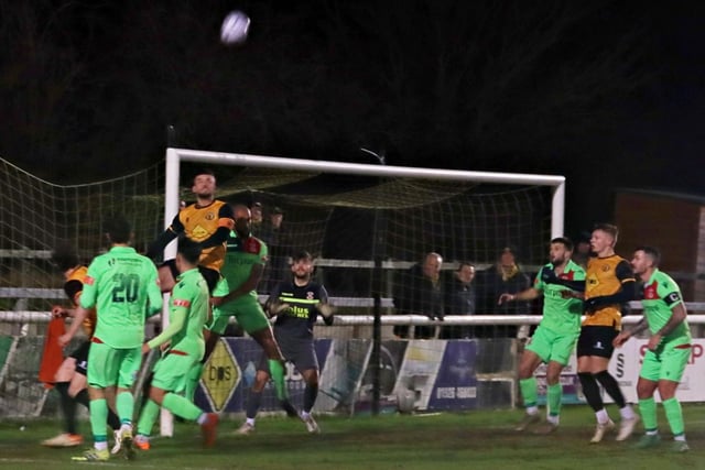 Goalmouth action from Tuesday's Birmingham Senior Cup game