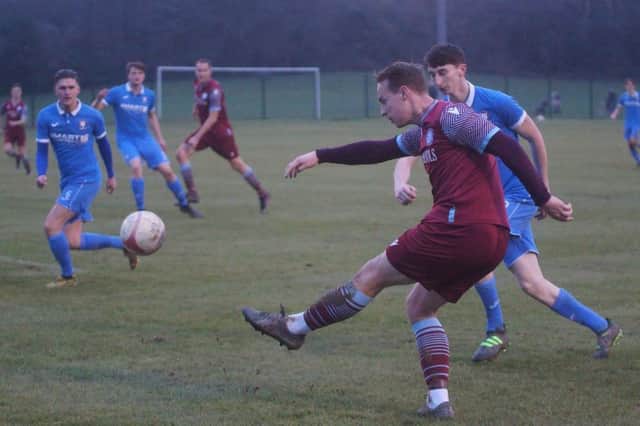 Sam Ellis on the attack for Little Common at home to Hassocks / Picture: Andrew Hazelden