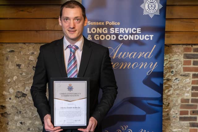 Detective constable Andrew Roe. Photo from Sussex Police. SUS-220124-181233001