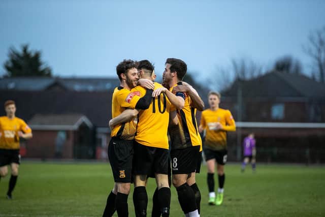 Three Bridges held firm to secure a 3-2 home win over Corinthian in the Isthmian South East on Saturday. Pictures by Eva Gilbert