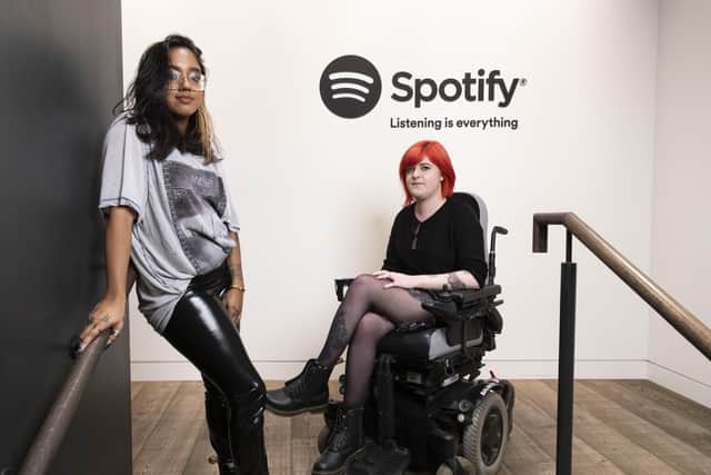 BIMM graduates Kashi Chellen and Zoe Bastin at Spotify HQ in London