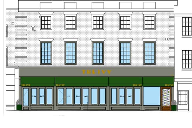 Proposed frontage of The Ivy restaurant in Chichester