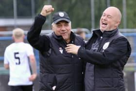 Bexhill United manager Ryan Light (right) and assistant manager John Masters. Picture by Joe Knight