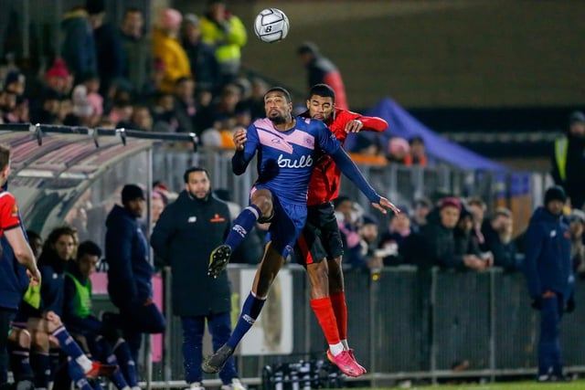 Action from a 1-1 National League South draw between Dulwich Hamlet and Eastbourne Borough at Champion Hill / Pictures: Lydia and Nick Redman