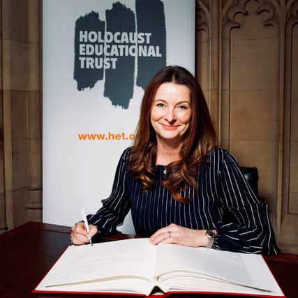 Chichester MP, Gillian Keegan was seen honouring Holocaust Memorial Day, by signing The Holocaust Educational Trust’s Book of Commitment, SUS-220126-161712001