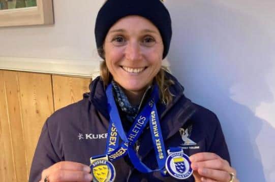 Emma Singer with her medals