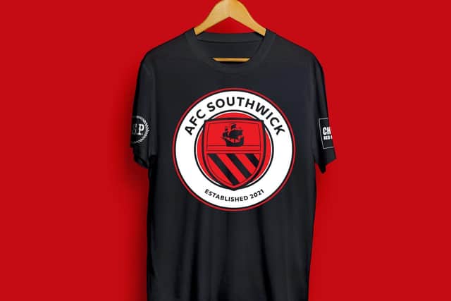 One of the new AFC Southwick T-shirts