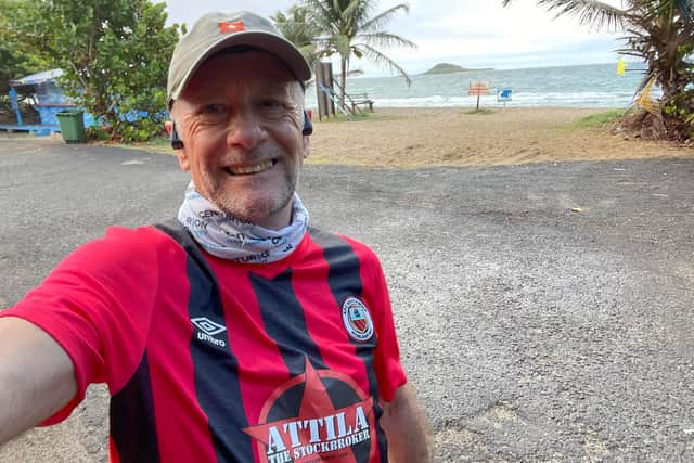 AFC Southwick fan Paul in Grenada, West Indies