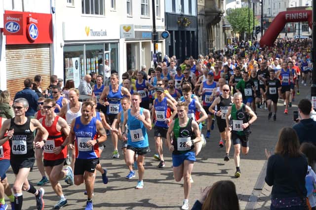 Action from a previous running of the Hastings five mile race