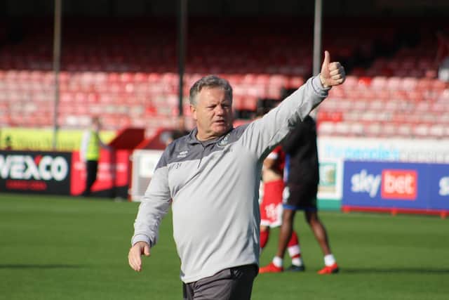 Crawley Town boss John Yems will hopefully be giving the thumbs up to a new signing