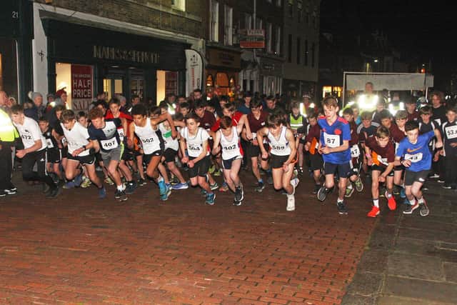 Secondary school boys on the charge in North Street, Chichester, in 2020 / Picture: Derek Martin Photography
