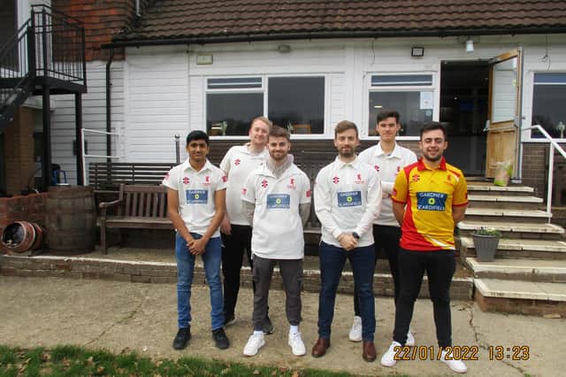 Horsham CC players, from left, Rahul Tangirala, Ben Williams, Nick Oxley, Will Beer, Tom Clark and Tom Haines