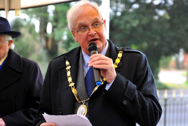 Haywards Heath town mayor Hoaward Mundin at Holocaust Memorial Day 2022 in Haywards Heath. Picture: Steve Robards, SR2201271.
