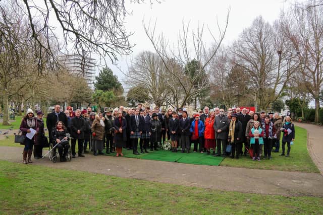 In Worthing, the deputy mayor, Richard Nowak, and his fellow councillors, the mayor’s Chaplain and members from the local Jewish Community were joined by students from borough-based Lancing College Preparatory School at the Tree of Life in Beach House Park.