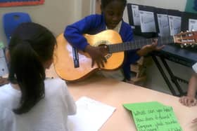 Students get to grips with the guitar