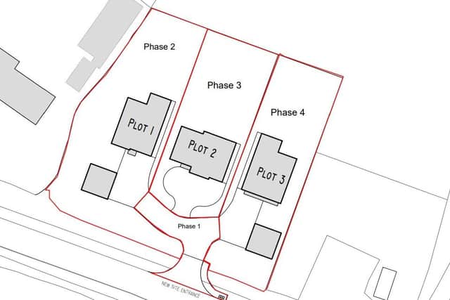 Proposed layout of the new homes in London Road Crowborough