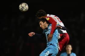 Ashley Nadesan in action against Stevenage in January