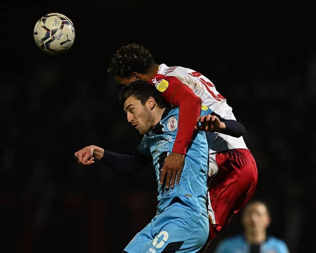 Ashley Nadesan in action against Stevenage in January