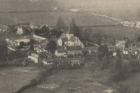 Aerial view of the village of South Harting, nestled in the South Downs