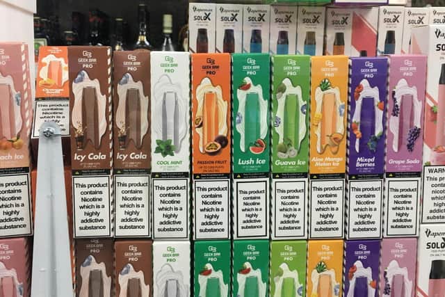 An urgent warning has been issued after hundreds of illegal disposal e-cigarettes were seized from shops in West Sussex