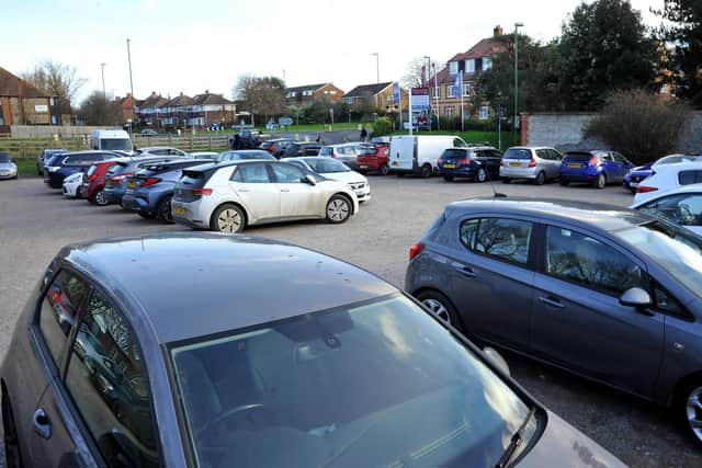 A section of St Martins car park is being used as a compound for Arun District Council’s multi-million pound improvement works project. Photo: Steve Robards