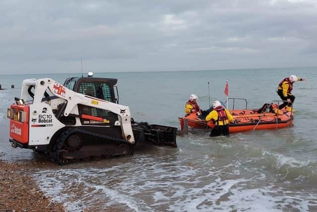 Eastbourne RNLI volunteers were also called to the incident. Picture from Eastbourne RNLI/Carl Pocock SUS-220202-143830001