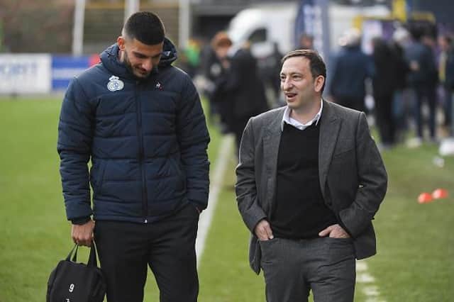 Brighton striker Deniz Undav with chairman Tony Bloom