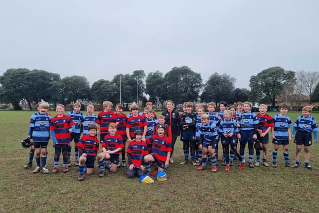Jess Breach with the Chichester RFC under-11s