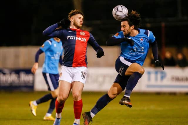 Eastbourne Borough take the game to Hampton and Richmond / Picture: Lydia Redman