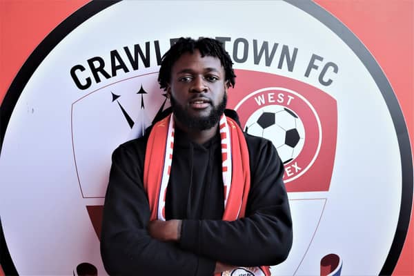 Crawley Town Football Club have made the permanent signing of 23-year-old striker Aramide Oteh after his contract ended at League Two Salford City. Picture courtesy of Crawley Town