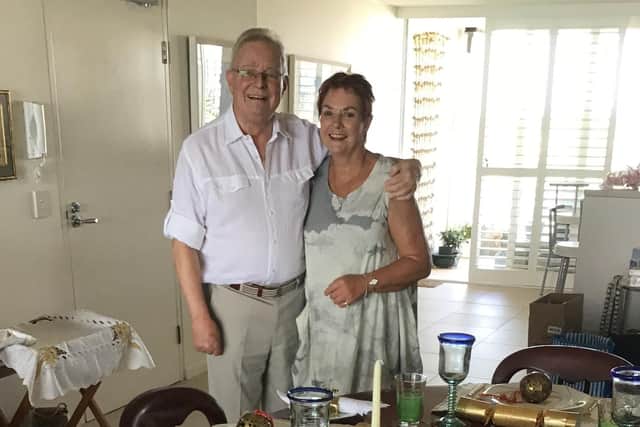 Patient Richard Godden pictured with his friend Francine from Australia the last time they were able to meet up
