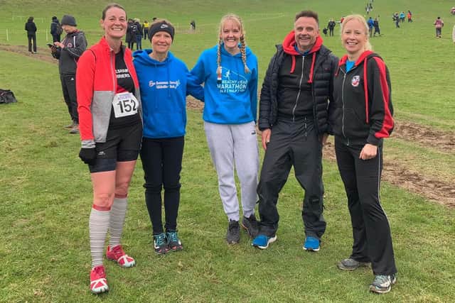 At the Masters are Lisa Philips (Hailsham), Sue Fry (Eastbourne), Jemma Crawford (Eastbourne), Martin Bell(Hailsham) & Helen O'Sullivan (Hailsham)