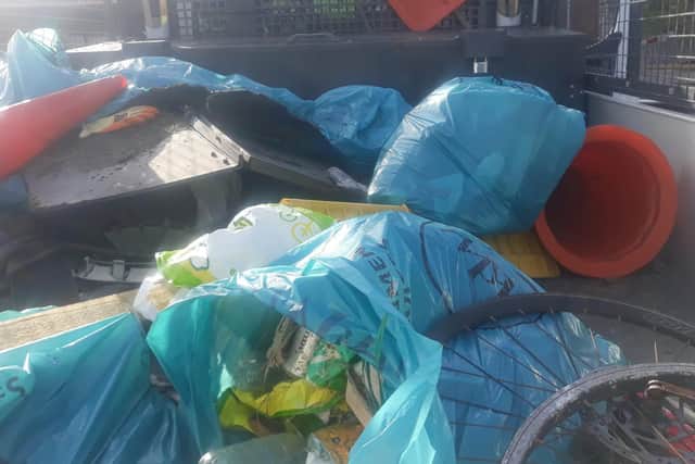 Rubbish found included discarded fast-food packaging as well as bike wheels and left over traffic cones and road signs