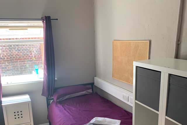 One of the bedrooms in the hostel