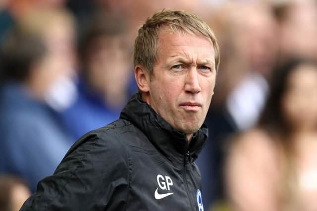 Brighton & Hove Albion head coach Graham Potter said previous speculation linking him to the Tottenham Hotspur job was part and parcel of being a manager, and that he was 'fortunate' to be in charge at the Amex. Picture by Bryn Lennon/Getty Images