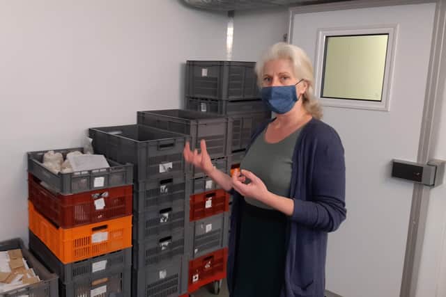 Dr Elinor Breman in one of the drying rooms. Picture: Lawrence Smith.