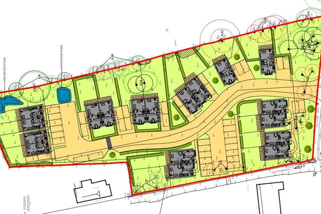 Proposed site layout of the housing off Coldharbour Lane