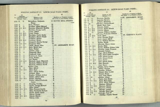 Brighton voter list