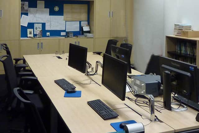 A picture of the Sussex Family History Group's research room and Library at The Keep