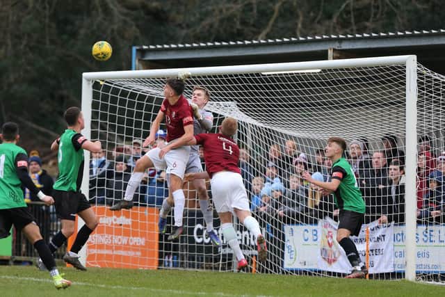 Burgess Hill battle to victory at Hastings last month / Picture: Scott White