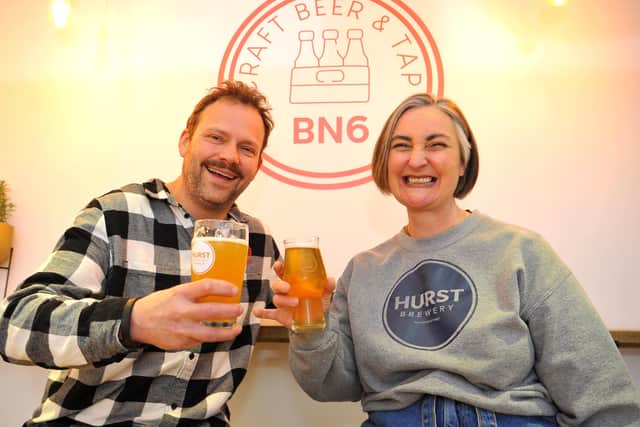 Duncan and Fleur Lane at BN6 Craft Beer and Tap in Hassocks. Picture: Steve Robards, SR2202076.