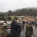 Bird watchers looking for the American robin in Eastbourne. Picture from Owen Leyshon SUS-220902-113356001