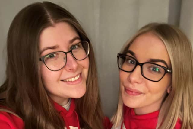 Alice Sutton and sister Amie support The Brain Tumor Charity in their grandad's memory