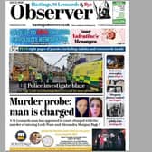 Today's front page of the Hastings, St Leonards and Rye Observer SUS-221102-094159001